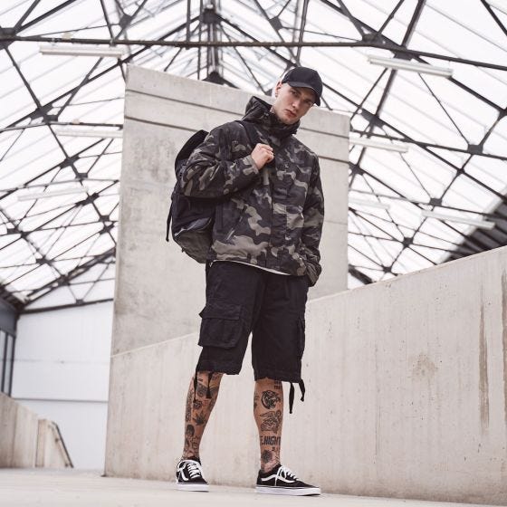 Brandit Windbreaker Front Zip Dark Camo