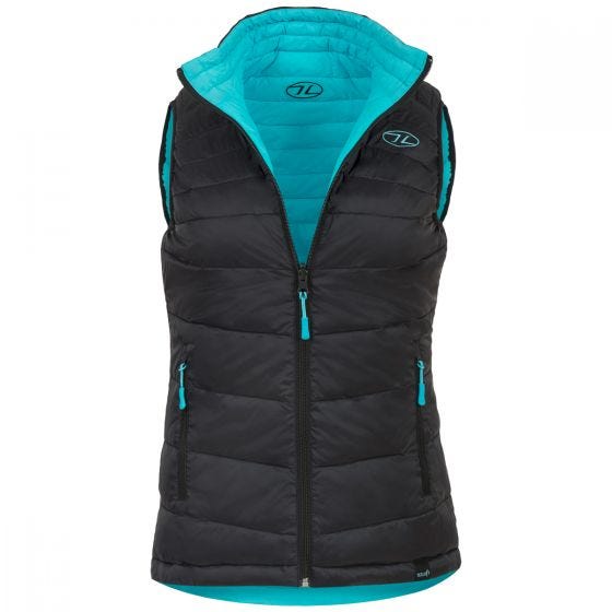 Highlander Womens Reversible Gilet Noir/Turquoise