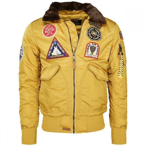 Mil-Tec Top Gun Flight Jacket Flying Tigers Jaune