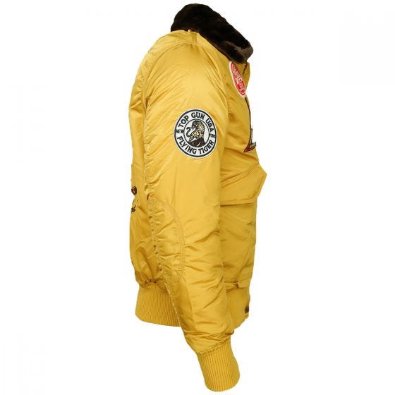 Mil-Tec Top Gun Flight Jacket Flying Tigers Jaune