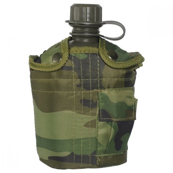 Mil-Tec Feldflasche mit Hülle 1 Liter Woodland