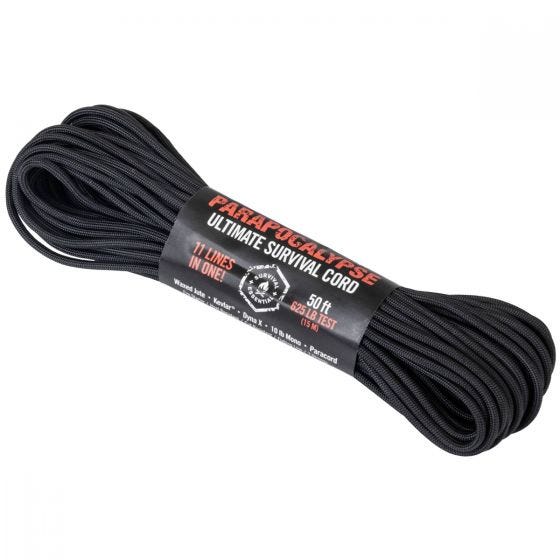 Atwood Rope Parapocalypse Paracord 50 ft - Schwarz