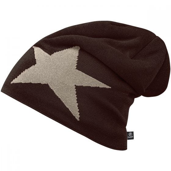 Brandit Star Cap Beanie-Mütze mit Stern Chocolate