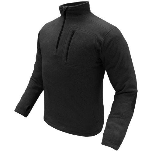 Condor Fleece-Pullover mit 1/4-Reißverschluss Schwarz