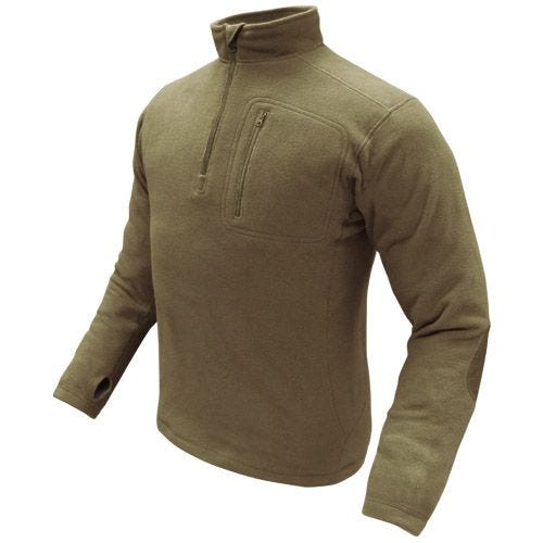 Condor Fleece-Pullover 1/4-Reißverschluss Tan