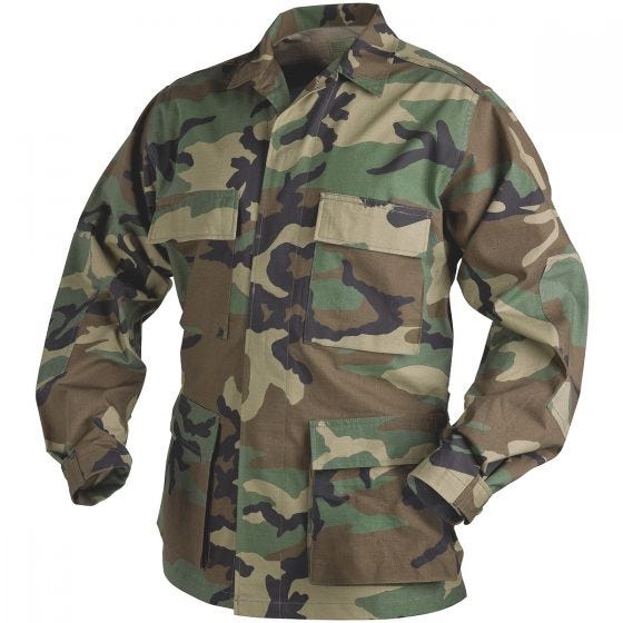 Helikon Genuine BDU Hemd Baumwolle/Polyester Ripstop Woodland