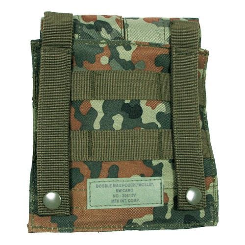 MFH M4/M16 Doppel-Magazintasche mit MOLLE-Befestigungssystem Flecktarn