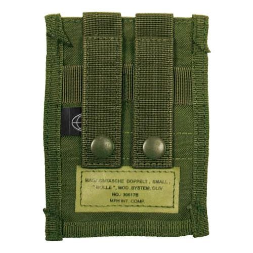 MFH 9mm Kleine Doppel-Magazintasche mit MOLLE-Befestigungssystem Oliv