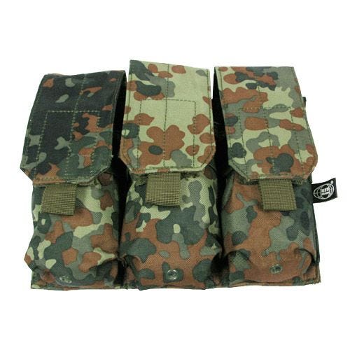 MFH Dreifach-Magazintasche für M4/M16 mit MOLLE-Befestigungssystem Flecktarn