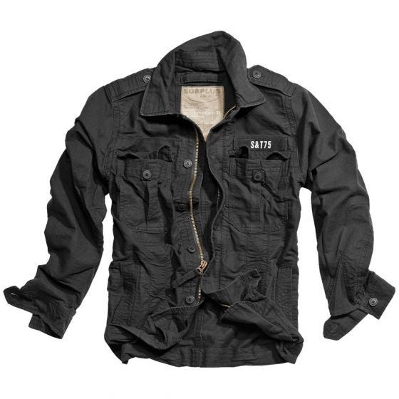 Surplus Heritage Jacke im Vintage-Stil Schwarz