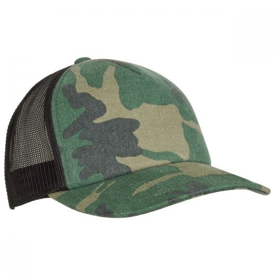 YP Camo Trucker Mütze - Woodland/Schwarz