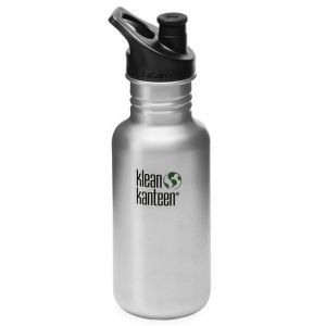 Klean Kanteen Classic 532 ml Trinkflasche mit Sport Cap 3.0 Brushed Stainless