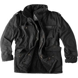 Surplus paratrooper winter jacket black washed store