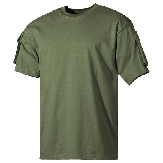 MFH US Mit Ärmeltaschen Kurzarmhemd - OD Green