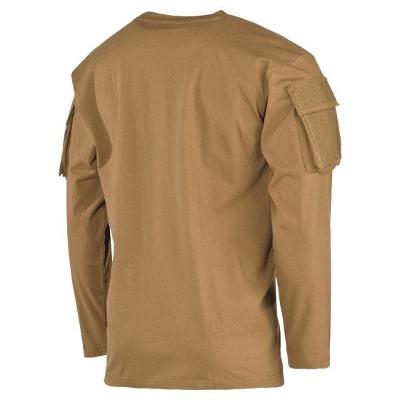 MFH US Mit Ärmeltaschen Langarm-Shirt - Coyote