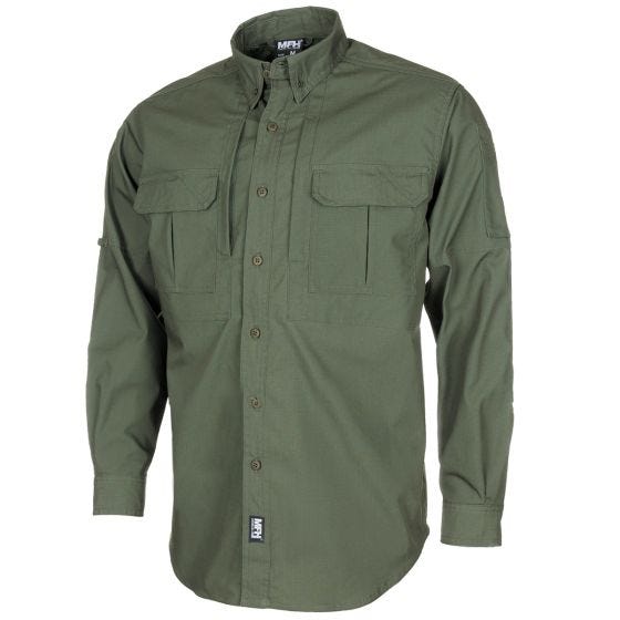 MFH Attack Teflonbeschichtet Langarm-Shirt RipStop - OD Green