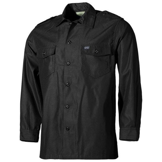 MFH US Langarm-Shirt - Schwarz