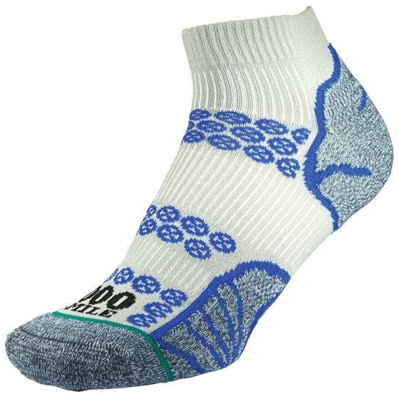 1000 Mile Lite Anklet Repreve Double Layer Socken - Silber/Royal Blue