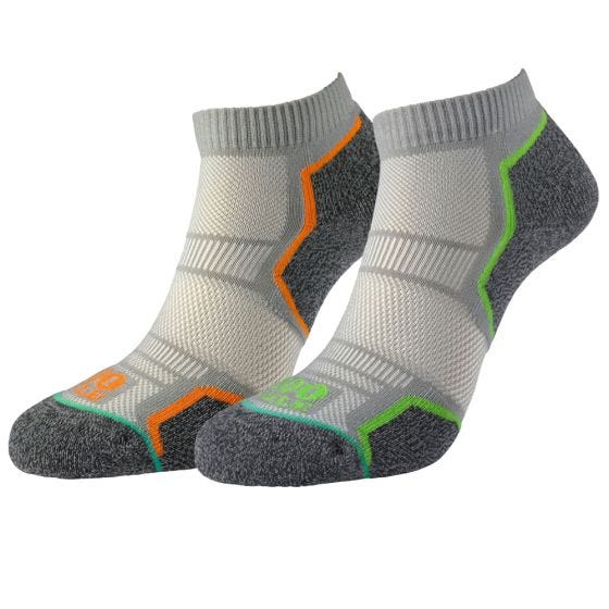 1000 Mile Run Anklet Repreve Single Layer Socken 2 Pack - Silber/Grau