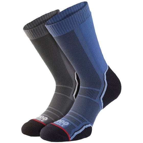 1000 Mile Treck Single Layer Socken 2 Pack - Navy/Holzkohle