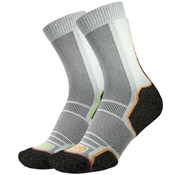 1000 Mile Trek Repreve Single Layer Socken 2 Pack - Schwarz/Orange + Schwarz/Grün