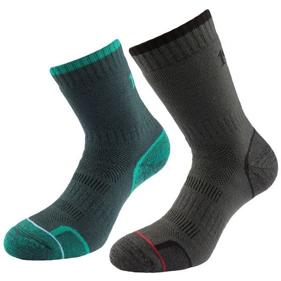 1000 Mile Wandersocke 2 Pack - Emerald/Holzkohle