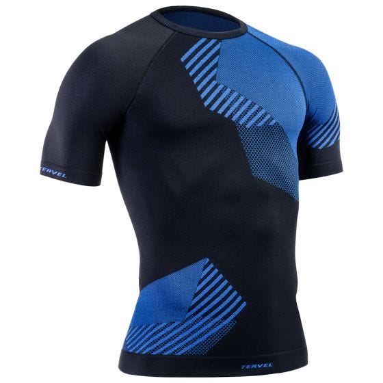 Tervel Optiline Kurzarm-Shirt Schwarz / Blau