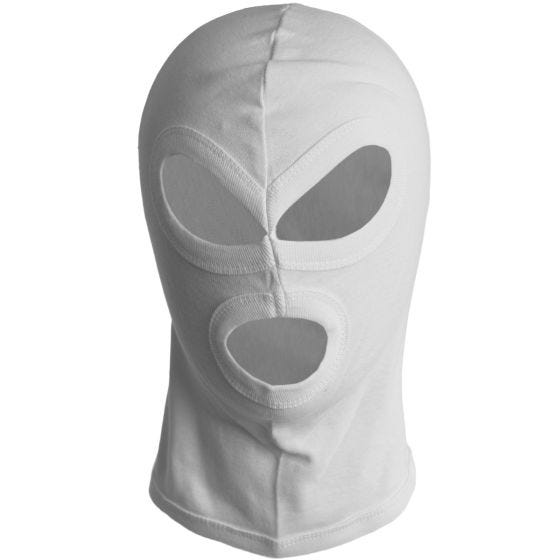 Mil-Tec 3 Hole Fiine-Tibbed Balaclava Blanc