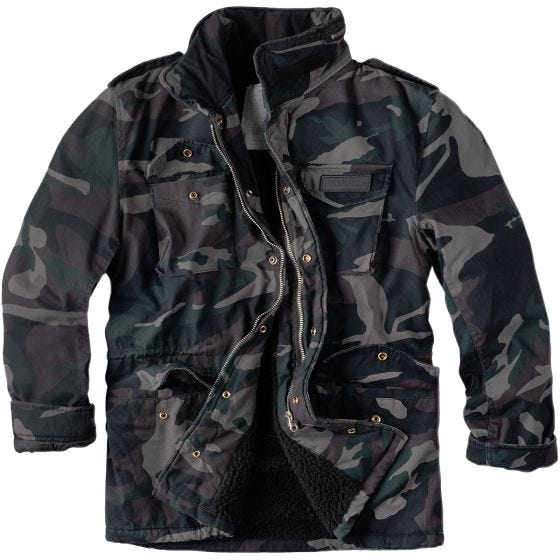 Surplus Paratrooper Winterjacke Black Camo Washed