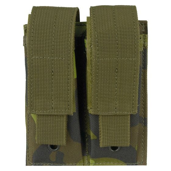 MFH 9mm Kleine Doppel-Magazintasche mit MOLLE-Befestigungssystem Czech Woodland