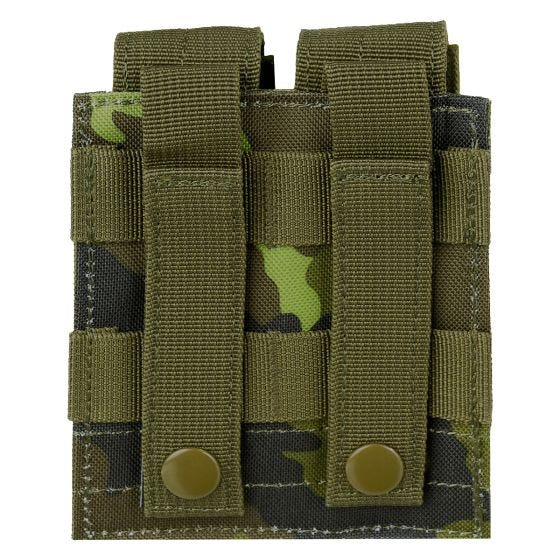 MFH 9mm Kleine Doppel-Magazintasche mit MOLLE-Befestigungssystem Czech Woodland