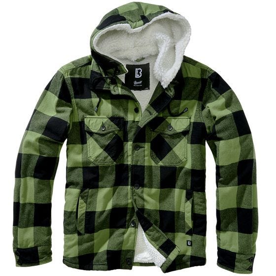 Brandit Lumber Hooded Jacke - Schwarz/Olivgrün