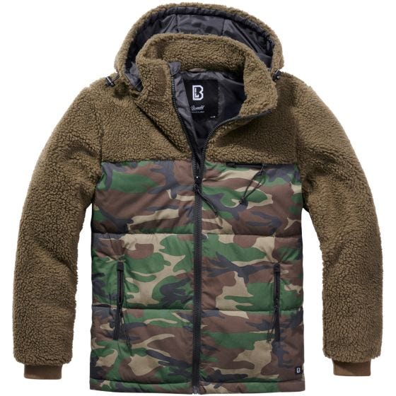 Brandit Jackson Teddyfleece Jacke - Olivgrün/Woodland