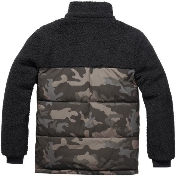 Brandit Jackson Teddyfleece Jacke - Schwarz/Dark Camo