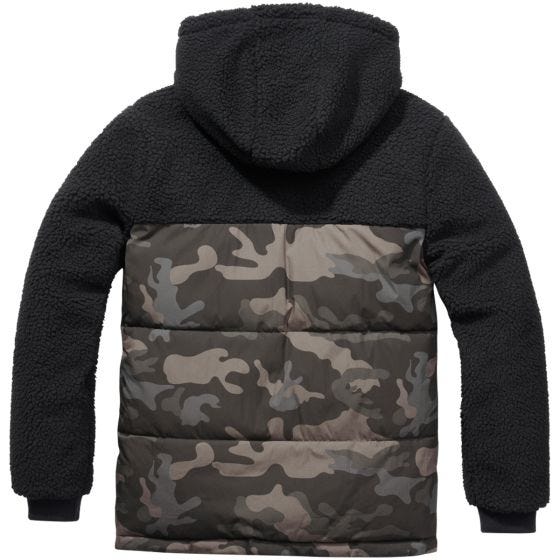 Brandit Jackson Teddyfleece Jacke - Schwarz/Dark Camo
