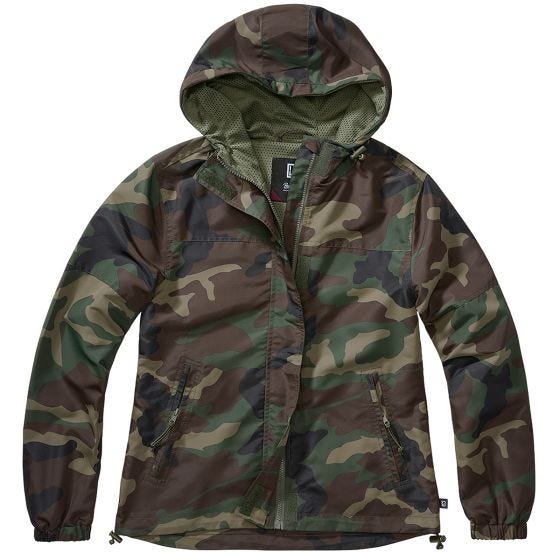 Brandit Damen Sommer-Windjacke - Woodland Camo