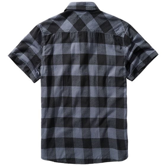 Brandit Half Sleeve Check Kurzarmhemd - Schwarz/Grau