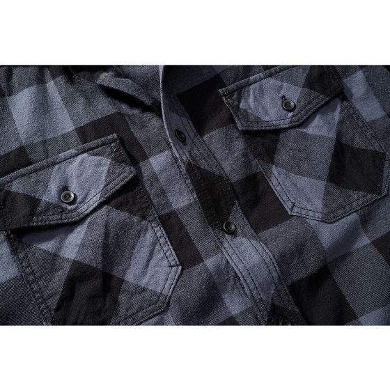 Brandit Half Sleeve Check Kurzarmhemd - Schwarz/Grau