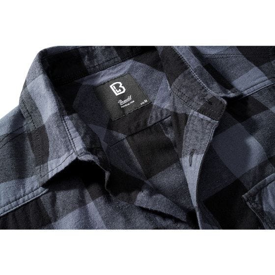 Brandit Half Sleeve Check Kurzarmhemd - Schwarz/Grau