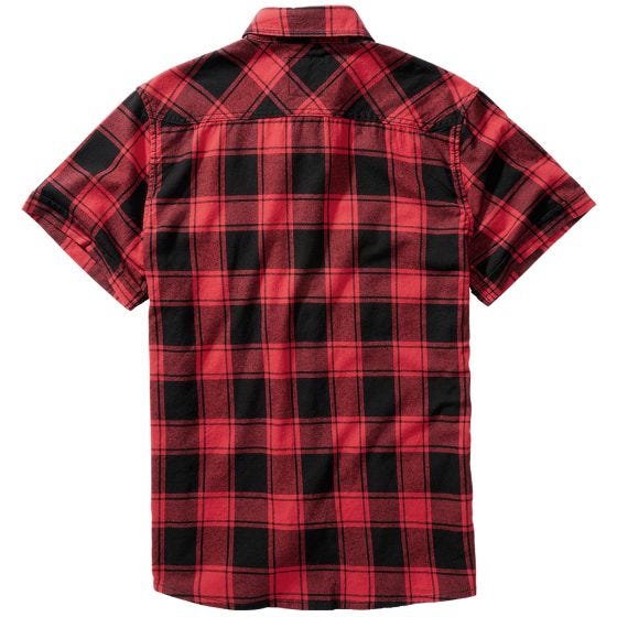 Brandit Half Sleeve Check Kurzarmhemd - Rot/Schwarz