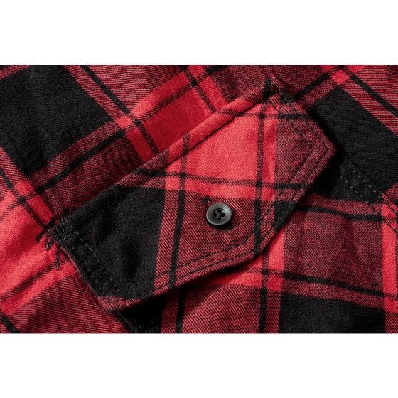 Brandit Half Sleeve Check Kurzarmhemd - Rot/Schwarz