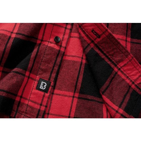 Brandit Half Sleeve Check Kurzarmhemd - Rot/Schwarz