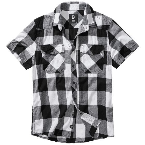 Brandit Half Sleeve Check Kurzarmhemd - Weiß/Schwarz