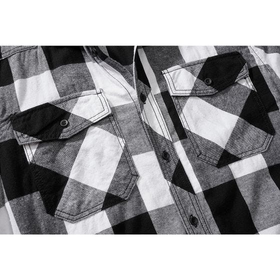 Brandit Half Sleeve Check Kurzarmhemd - Weiß/Schwarz