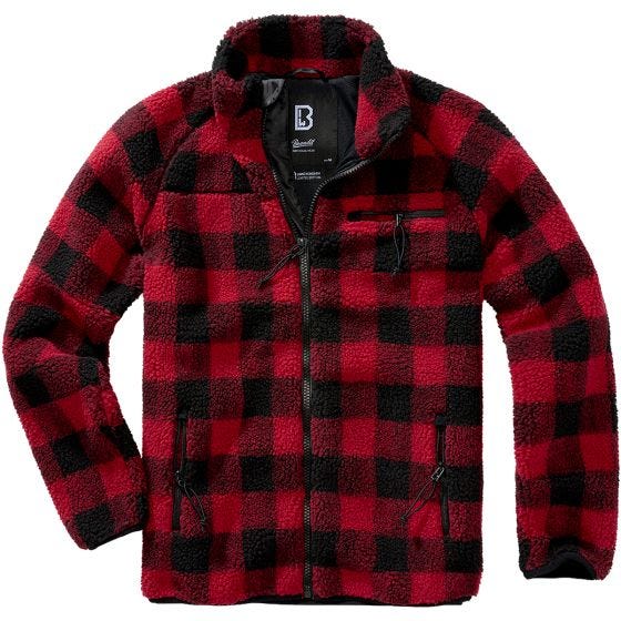 Brandit Teddyfleece Jacke - Rot/Schwarz