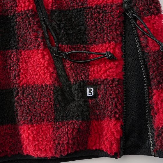 Brandit Teddyfleece Worker Pullover - Rot/Schwarz