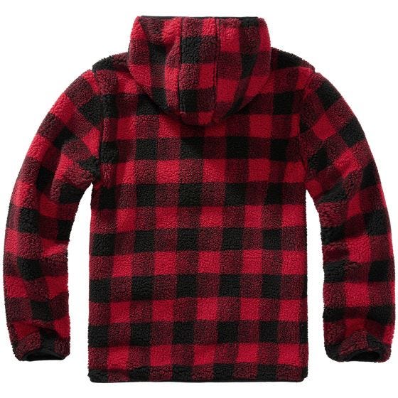 Brandit Teddyfleece Worker Pullover - Rot/Schwarz