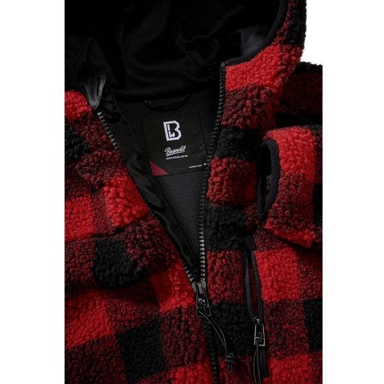 Brandit Damen Teddyfleece Jacke - Schwarz Rot