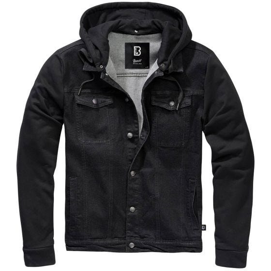 Brandit  Denim Sweat Cradock Jacke - Schwarz/Schwarz