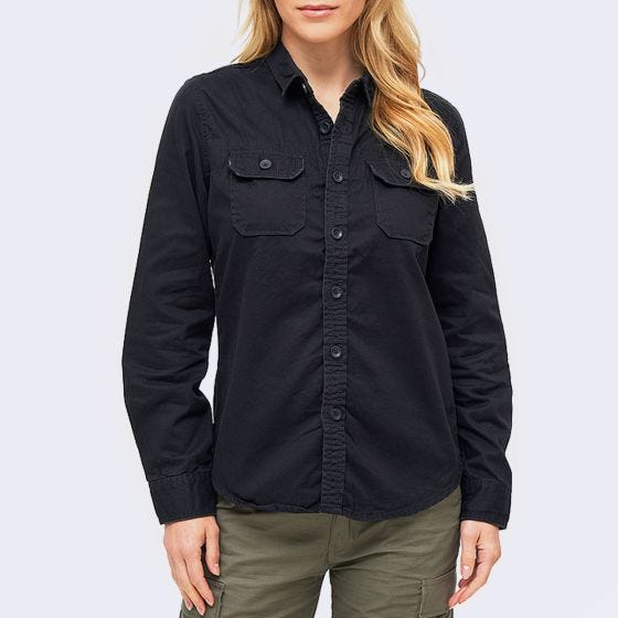 Brandit Damen Jahrgang Langarmshirt - Schwarz